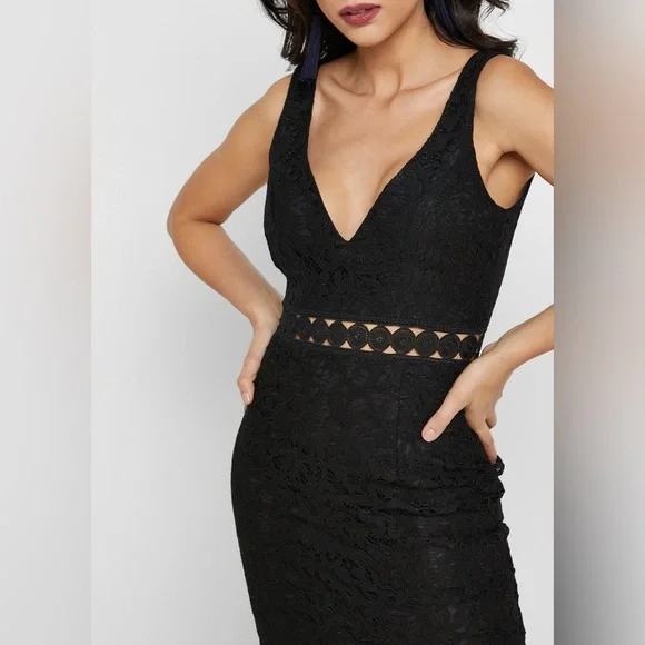 BARDOT Fiona Sleeveless Lace Midi Sheath Dress With Trumpet Hem Size XS - Picture 4 of 10